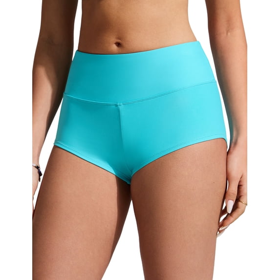 CRZ YOGA Boyshort Bikini Bottoms for Women Bathing Suit Board Shorts Quick Dry Beach Trunks with Liner