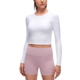 thumbnail image 1 of CRZ YOGA Brushed Workout Long Sleeve Shirts for Women Warm Athletic Running Yoga Tops Breathable Crop Tees, 1 of 6