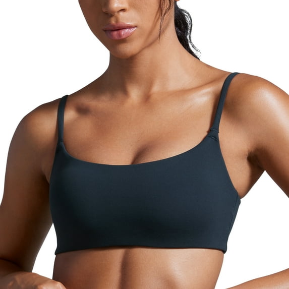 CRZ YOGA Butterbreeze Scoop Neck Sports Bras for Women Wireless Workout Padded Gym Top