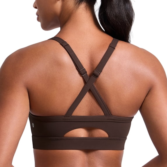 CRZ YOGA Butterlift Cross Back Sports Bras for Women Adjustable Thin Straps Pilates Padded Gym