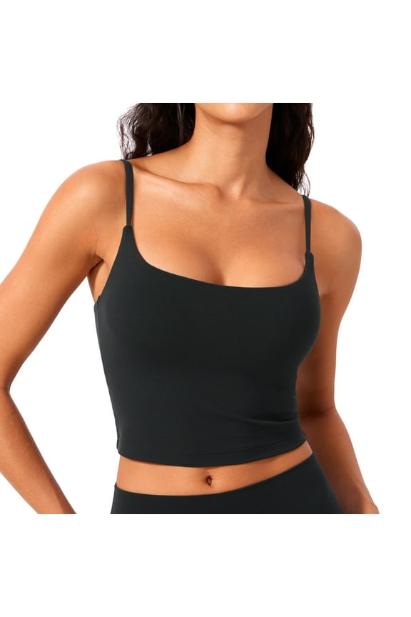 Butterlift Workout Longline Sports Bras for Women Padded U Back Camisole Crop Tank Tops