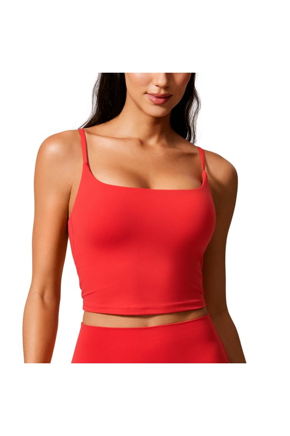 Butterlift Workout Longline Sports Bras for Women Padded U Back Camisole Crop Tank Tops