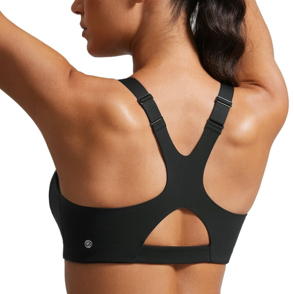 CRZ YOGA Butterlift Womens Sports Bra Medium Impact Padded Racerback Adjustable Straps