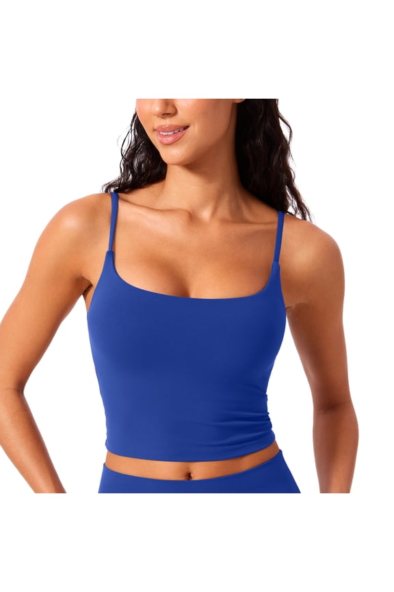 Butterlift Padded Workout Longline Sports Bras for Women U Back Crop Tank Tops