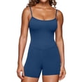 thumbnail image 1 of CRZ YOGA Butterluxe Cami Strap Rompers for Women Sleeveless One Piece Yoga Jumpsuits Bodysuit Shorts Padded, 1 of 4