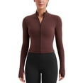 thumbnail image 1 of CRZ YOGA Butterluxe Cropped Athletic Jackets for Women Full Zip Up Track Tops, 1 of 6