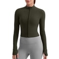 thumbnail image 1 of CRZ YOGA Butterluxe Cropped Athletic Jackets for Women Full Zip Up Track Tops, 1 of 5