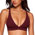 thumbnail image 1 of CRZ YOGA Butterluxe Deep V-Neck Sports Bras for Women Criss Cross Padded Top Wireless Yoga Bras, 1 of 4