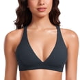 thumbnail image 1 of CRZ YOGA Butterluxe Deep V-Neck Sports Bras for Women Criss Cross Padded Top Wireless Yoga Bras, 1 of 5