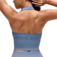 thumbnail image 1 of CRZ YOGA Butterluxe Halter Padded Longline Sports Bras For Women Open Back Crop Tops Workout Gym, 1 of 6
