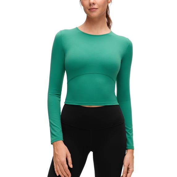 CRZ YOGA Butterluxe Long Sleeve Shirts for Women Workout Athletic Casual Tops Slim Basic Tight Shirt