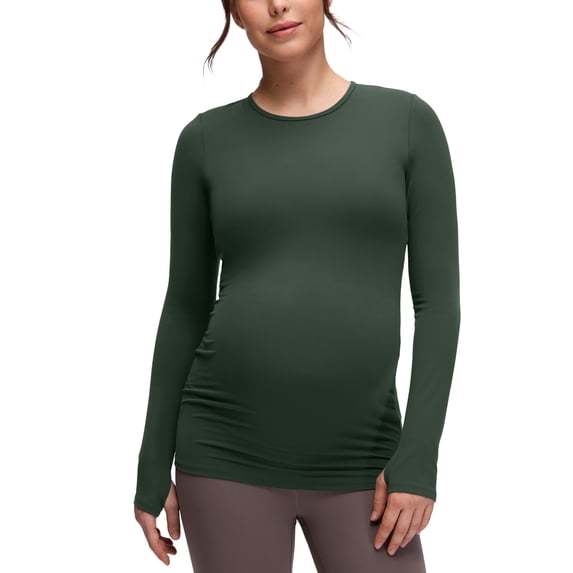 CRZ YOGA Butterluxe Maternity Long Sleeve Shirts Athletic Yoga Casual Pregnancy Womens Tee Tops Basic Soft