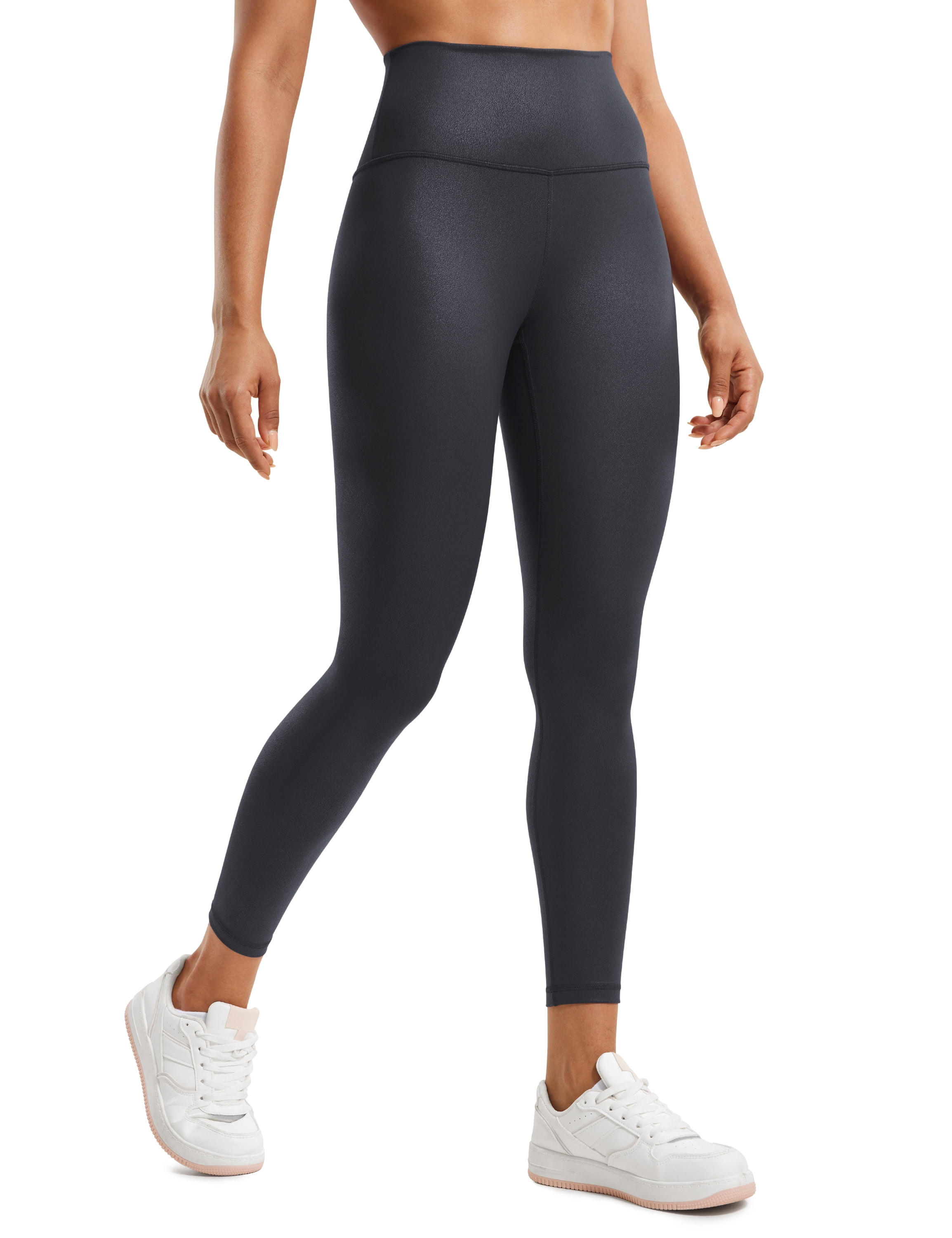 CRZ YOGA Butterluxe Matte Faux Leather Leggings for Women 25 Inches High Waisted
