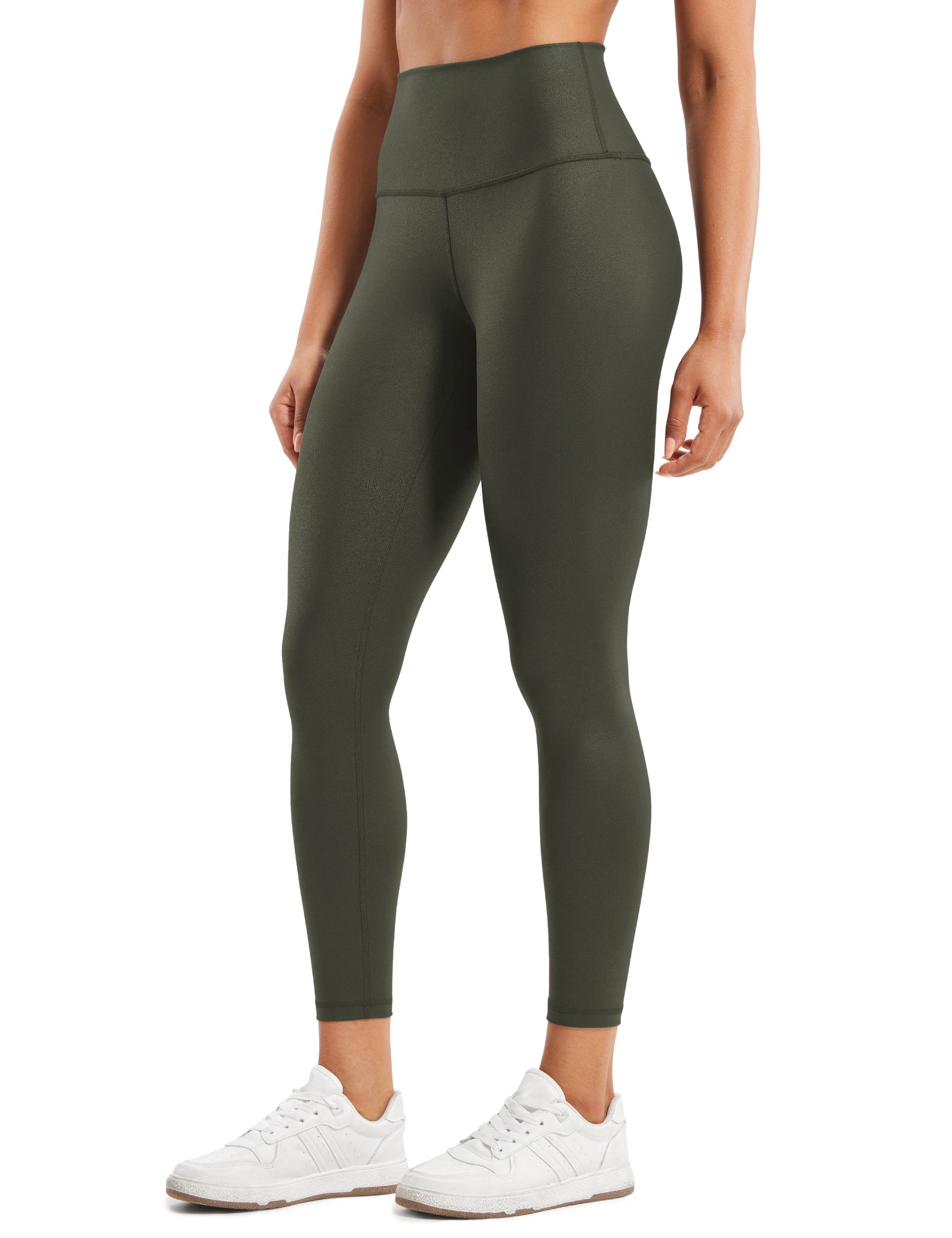 CRZ YOGA Butterluxe Matte Faux Leather Leggings for Women 25 Inches High Waisted