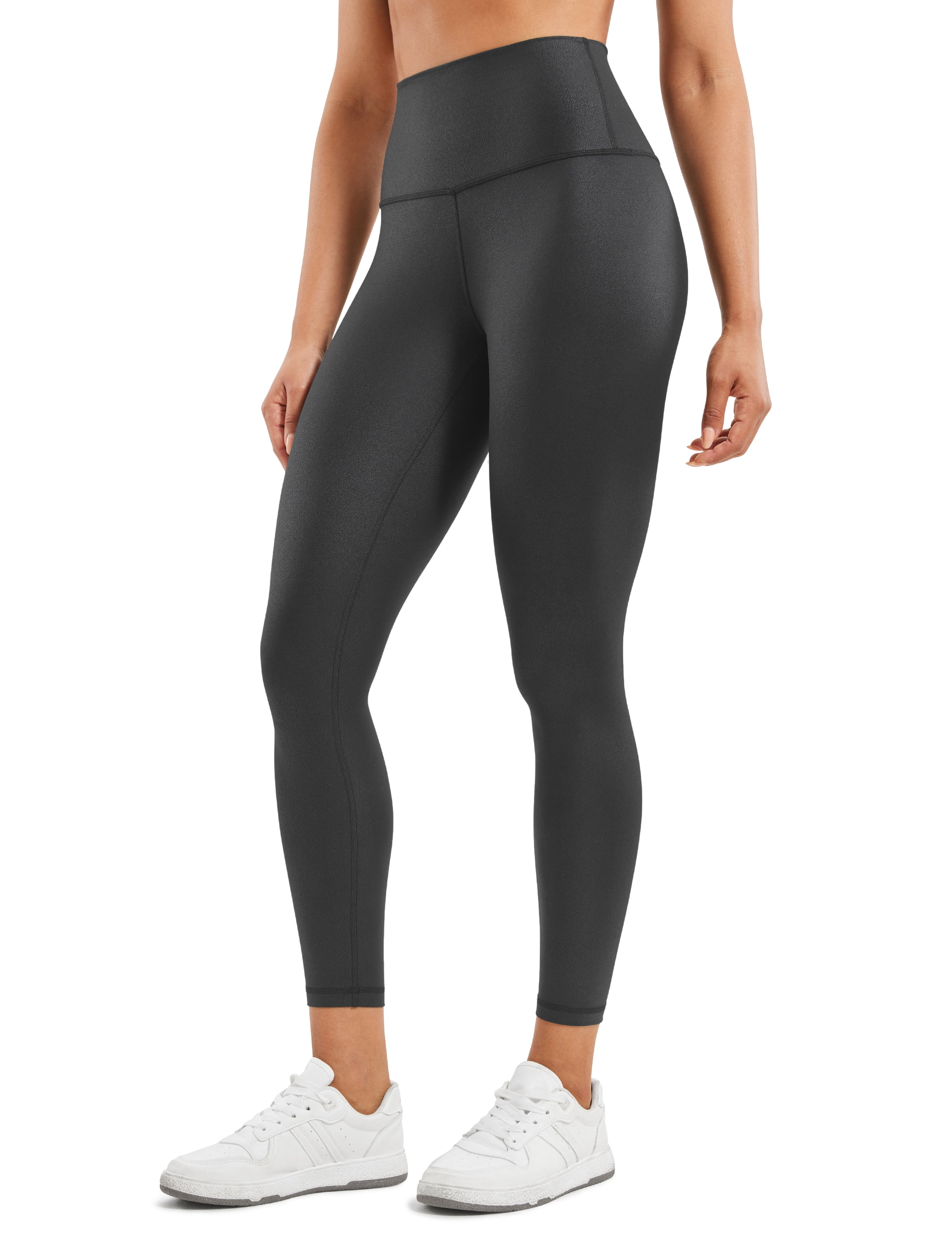 CRZ YOGA Butterluxe Matte Faux Leather Leggings for Women 25 Inches High Waisted