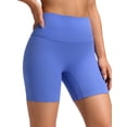 thumbnail image 1 of CRZ YOGA Butterluxe No Front Seam Biker Shorts 6" High Waisted Lounge Pilates Workout Athletic Shorts For Womens, 1 of 5