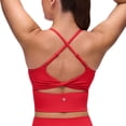 thumbnail image 1 of CRZ YOGA Butterluxe Padded Yoga Longline Sports Bras for Women Twist Cross Back Crop Tops, 1 of 6