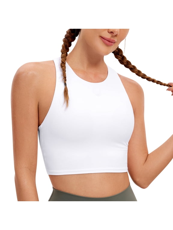 Butterluxe Racerback Longline Sports Bras for Women Padded Crop Workout Tank Top