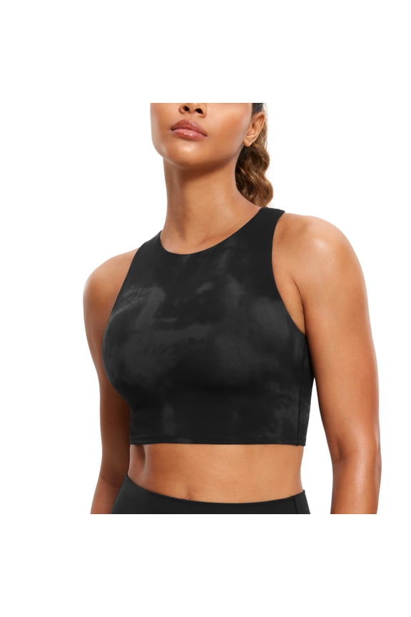 Butterluxe Racerback Longline Sports Bras for Women Padded Crop Workout Tank Top