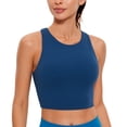 thumbnail image 1 of CRZ YOGA Butterluxe Racerback Longline Sports Bras for Women Padded Crop Workout Tank Top, 1 of 4