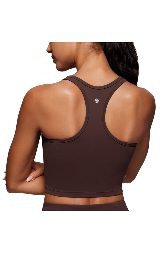 Butterluxe Racerback Sports Bras for Women Padded Y-Back Longline Workout Yoga Tops