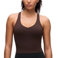 thumbnail image 1 of CRZ YOGA Butterluxe Racerback Wireless Padded Yoga Longline Sports Bra for Women V Neck Crop Tank Tops, 1 of 5