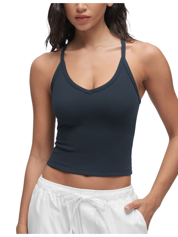 Butterluxe Soft V Neck Tank Tops for Women Yoga Casual Camisole Racerback Tight Sleeveless Shirt