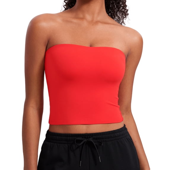 CRZ YOGA Butterluxe Tube Tops for Women Going Out Casual Tank Bandeau Crop Shirts