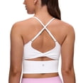 thumbnail image 1 of CRZ YOGA Butterluxe Padded Yoga Longline Sports Bras for Women Twist Cross Back Crop Tops, 1 of 6