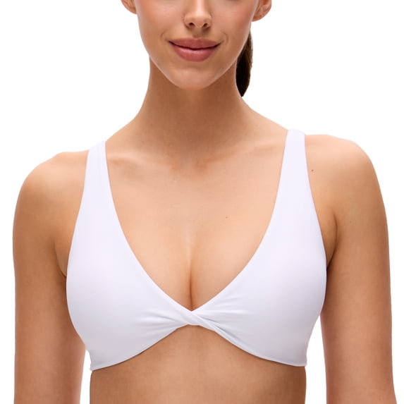 CRZ YOGA Butterluxe Twist Deep V Neck Sports Bra For Women