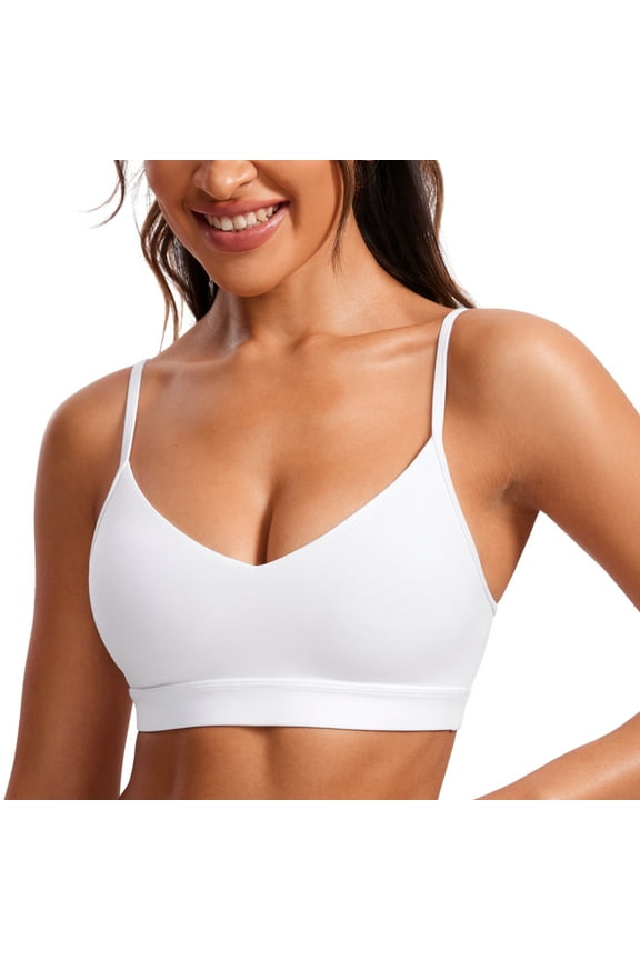 Butterluxe V-Neck Sports Bras for Women Padded Yoga Top