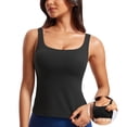 thumbnail image 1 of CRZ YOGA Butterluxe Women’s U Neck Tank Top with Built in Bra Soft Padded Crop Camisole, 1 of 5