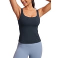 thumbnail image 1 of CRZ YOGA Butterluxe Women’s U Neck Tank Top with Built in Bra Soft Padded Crop Camisole, 1 of 5
