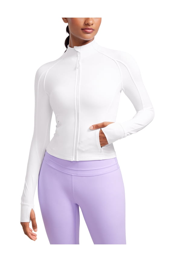 Butterluxe Womens Cropped Slim Fit Workout Jacket Track Athletic Full Zip Up Tops