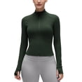 thumbnail image 1 of CRZ YOGA Butterluxe Womens Cropped Slim Fit Workout Jacket Track Athletic Full Zip Up Tops, 1 of 4