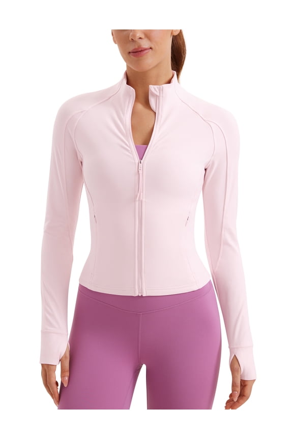 Butterluxe Womens Cropped Slim Fit Workout Jacket Track Athletic Full Zip Up Tops