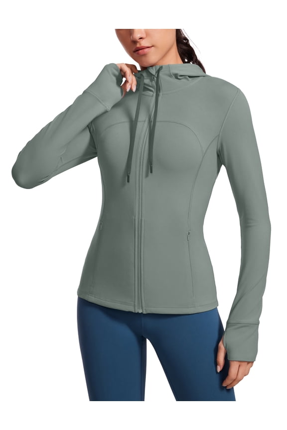 Butterluxe Womens Hooded Workout Jacket Athletic Running Zip Up with Back Mesh Vent
