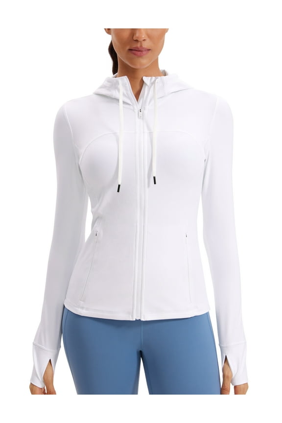 Butterluxe Womens Hooded Workout Jacket Athletic Running Zip Up with Back Mesh Vent