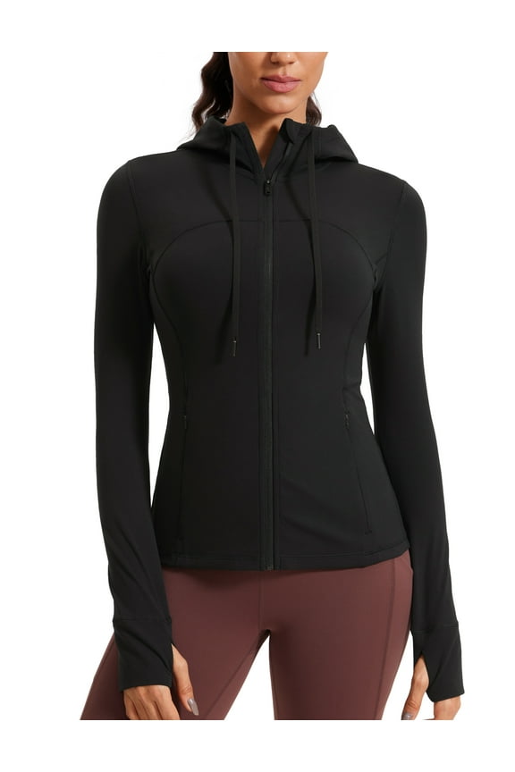 Butterluxe Womens Hooded Workout Jacket Athletic Running Zip Up with Back Mesh Vent