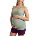 thumbnail image 1 of CRZ YOGA Butterluxe Maternity Racerback Tank Tops Sleeveless Womens Pregnancy Yoga Workout Shirt with Built in Bra, 1 of 5