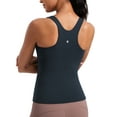 thumbnail image 1 of CRZ YOGA Butterluxe Workout Tank Tops for Women Racerback Padded Yoga Athletic Shirt with Built in Bra, 1 of 6