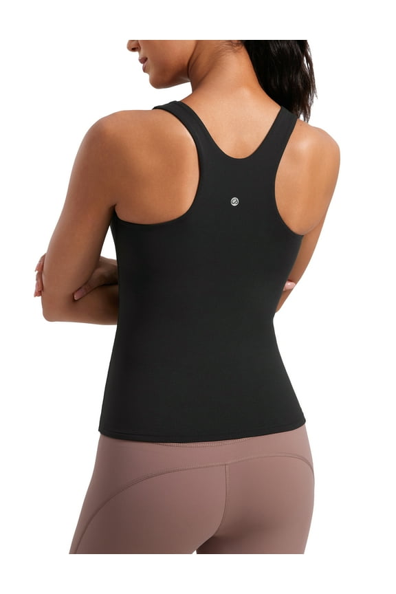Butterluxe Workout Tank Tops for Women Racerback Padded Yoga Athletic Shirt with Built in Bra
