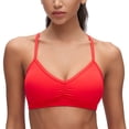 thumbnail image 1 of CRZ YOGA Butterluxe Ruched Sports Bras for Women V Neck  Y Back Wireless Padded Yoga Crop Top, 1 of 6