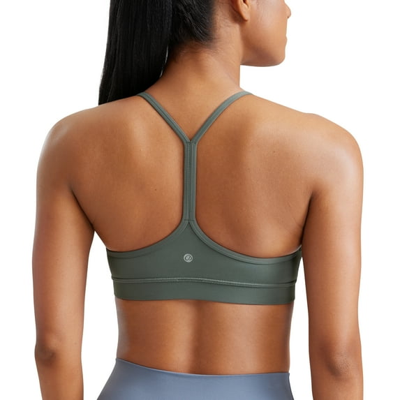 CRZ YOGA Butterluxe Womens Workout Bras Wireless Racerback Padded Sports Bra Yoga