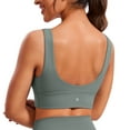 thumbnail image 1 of CRZ YOGA Butterluxe Womens V-Neck Longline Sports Bra Wireless U-Shaped Yoga Padded Crop Top, 1 of 5