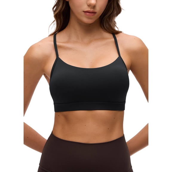CRZ YOGA Butterluxe Womens Workout Bras Wireless Racerback Padded Yoga Sports Bra