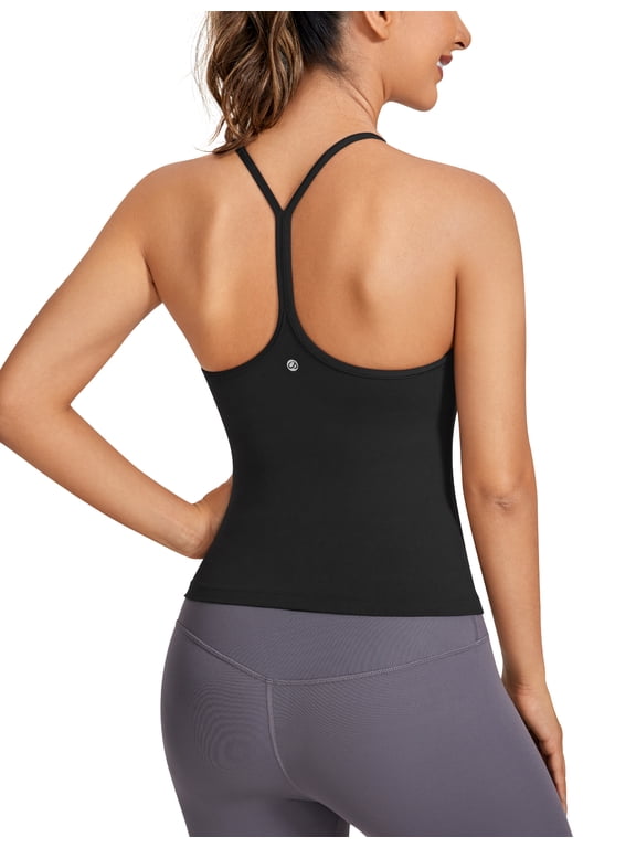Butterluxe Racerback Tank Tops for Women Spaghetti Strap Padded Workout Camisole with Built in Bra