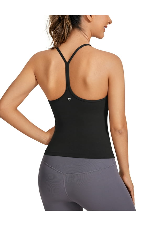 Butterluxe Racerback Tank Tops for Women Spaghetti Strap Padded Workout Camisole with Built in Bra