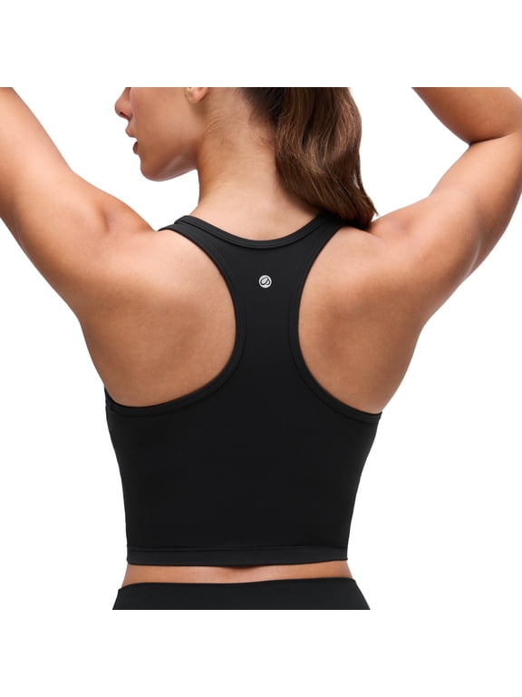 Butterluxe Racerback Sports Bras for Women Padded Y-Back Longline Workout Yoga Tops