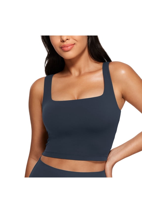 Butterluxe Workout Longline Sports Bras for Women Padded Yoga Camisole Crop Tank Tops